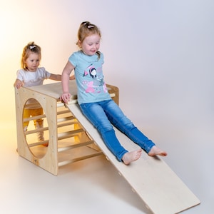 Free delivery in EU, Montessori Climbing cube, Transformale climbing cube with and table, climbing gym, Kletterwürfel, cube d escalade