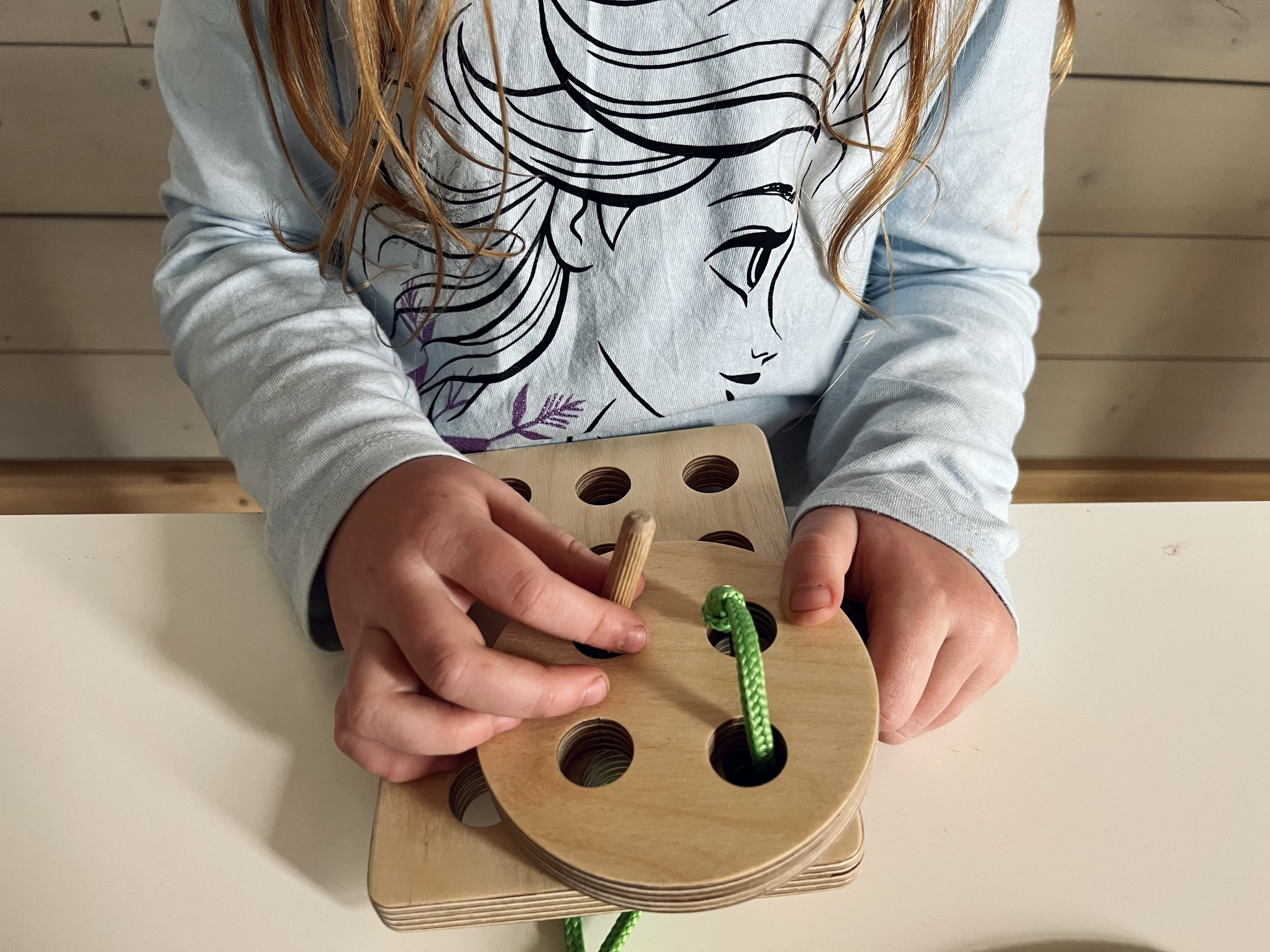 Wooden Lacing Toy Set Montessori Threading Toy for Toddlers 1+