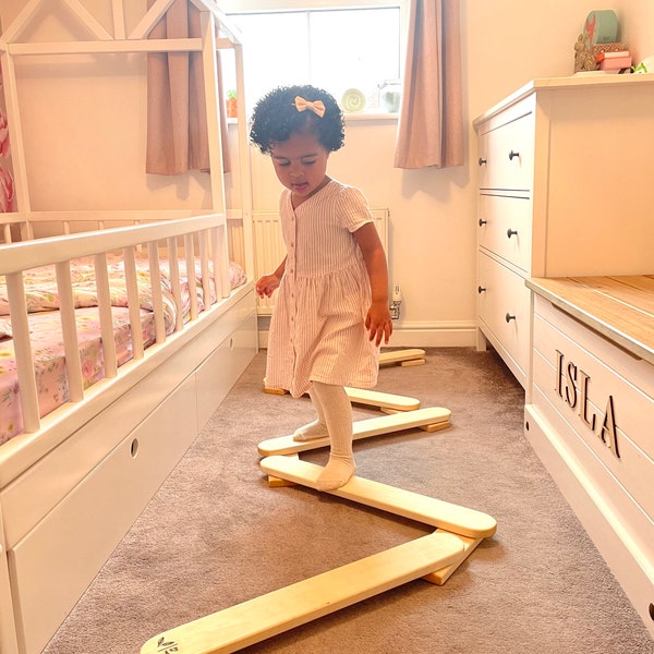 Poutre d’équilibre pour enfants, poutre d’équilibre d’introduction, poutres en bois pour enfants, planche d’équilibre, activité en bois, Schwebebalken kinder, jouet en bois