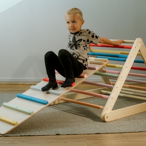 Climbing triangle, indoor gym for toddler, The gym for toddlers, Step Triangle, Climbing ladder for toddler, Triangle with ramp, Toddler gym
