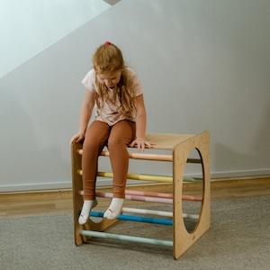 Climbing cube, Climbing frame, Transformale climbing cube with and table, climbing set, montessori climber, climbing gym, toddler jungle gym