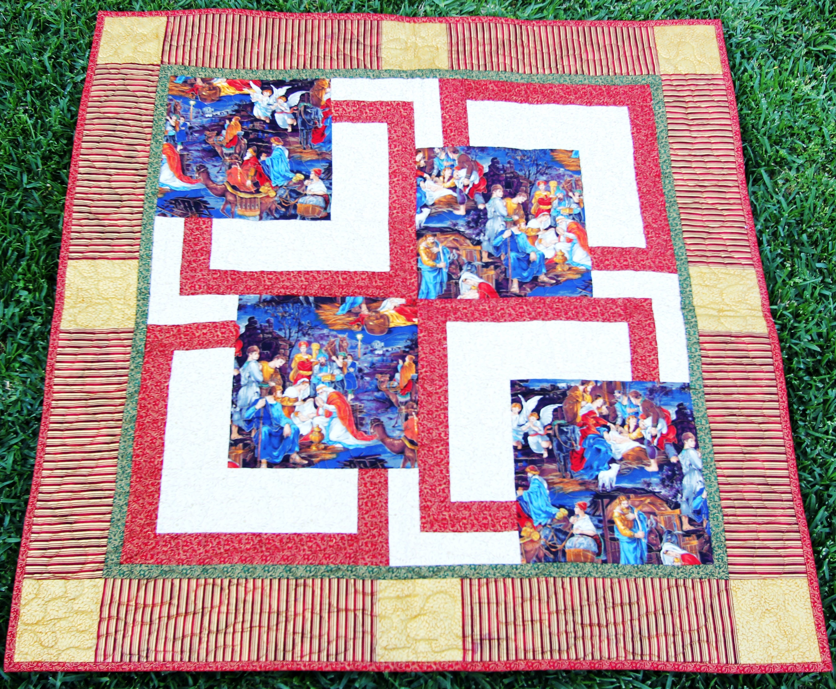 Nativity Christmas Wall Hanging Quilt Handmade Quilt Red Etsy
