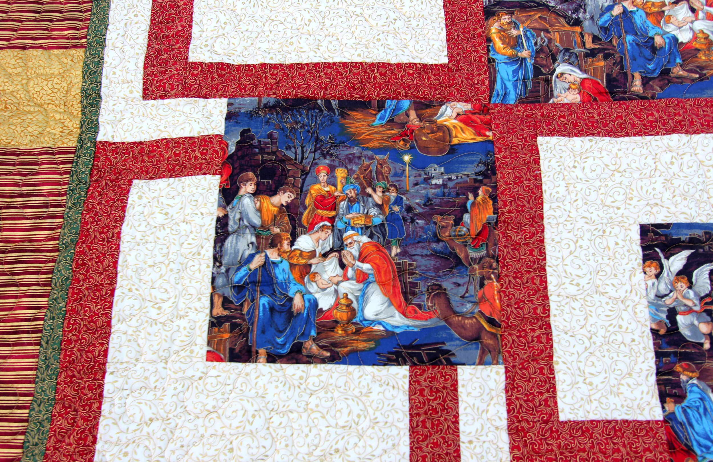 Nativity Christmas Wall Hanging Quilt Handmade Quilt Red Etsy