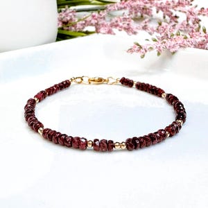 Ruby Bracelet, Natural Longido Raw Ruby Jewelry, July Birthstone Gift for Mom, Deep Red Bead Choker, Dainty Boho Handmade Gemstone Necklace