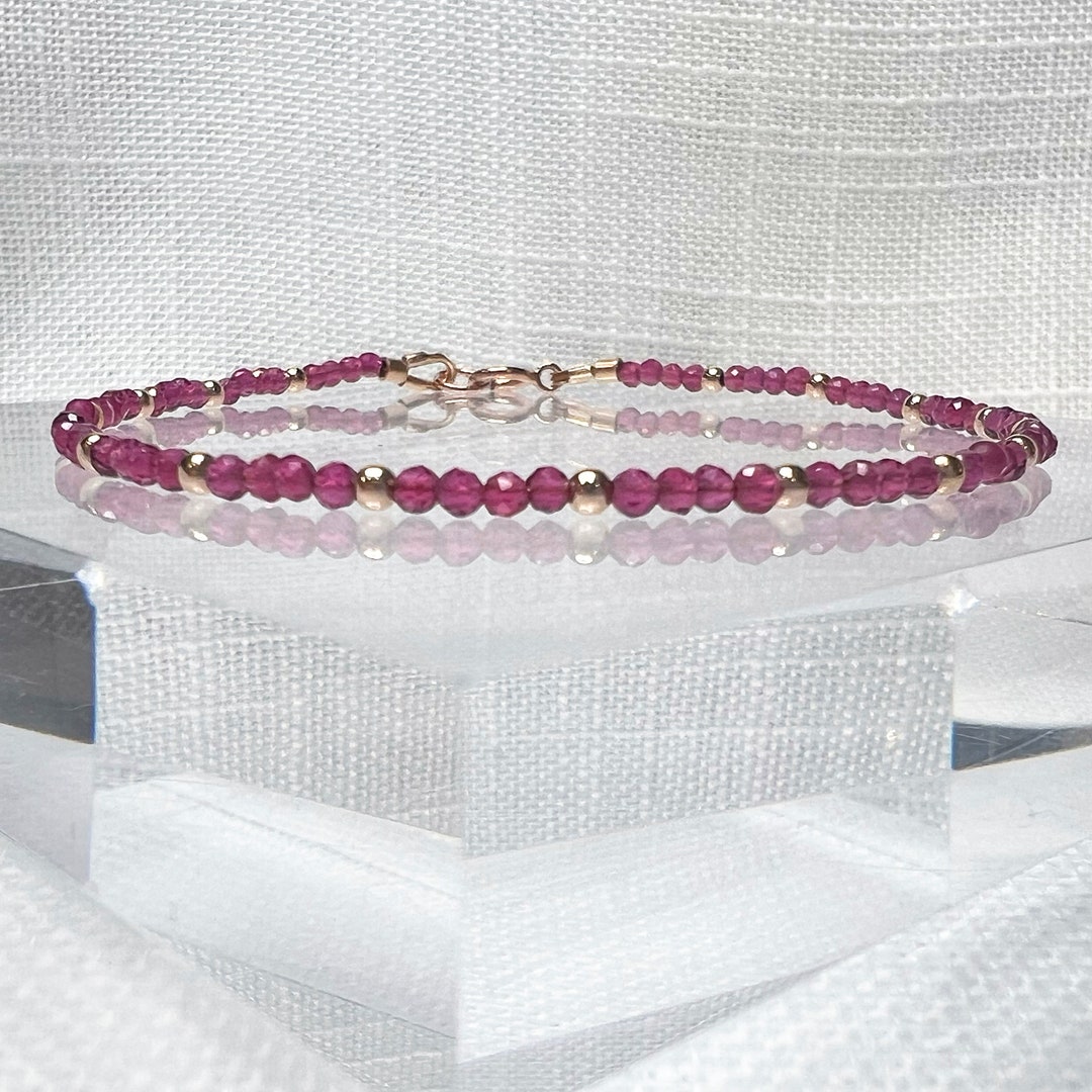 上品なピンクトパーズブレスレット ローズゴールド、11月の誕生石