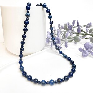 Lapis Lazuli pärlhalsband, handgjort ädelstenshalsband