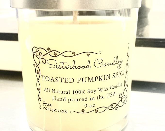 Toasted Pumpkin Spice 100% Soy Wax Candle 9 oz