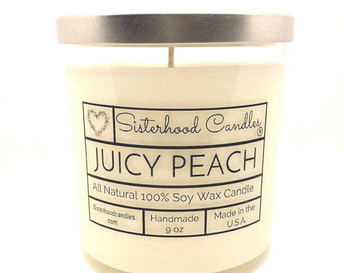 Juicy Peach 100% Soy Wax Candle 9 oz