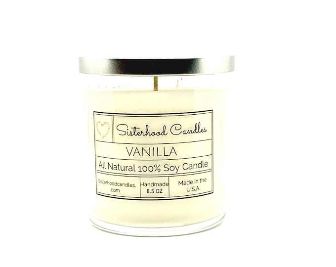 VANILLA 100% Soy Wax Candle 8.5 oz FREE SHIPPING!!