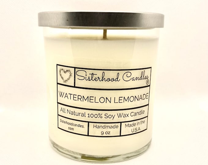 Watermelon Lemonade 100% Soy Wax Candle 9 oz