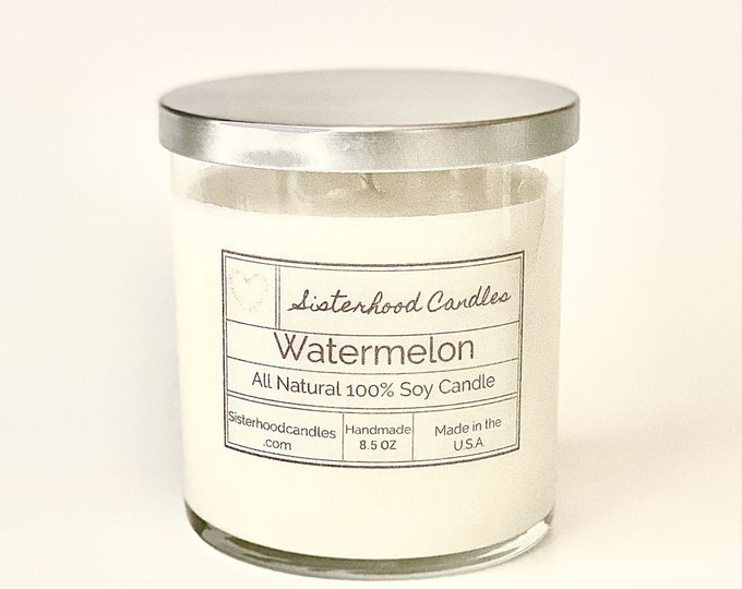 WATERMELON 100% Soy Wax Candle 8.5 oz FREE SHIPPING!!