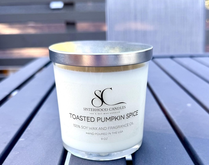 Toasted Pumpkin Spice 100% Soy Wax Candle 9 oz