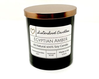 EGYPTIAN AMBER 100% Soy Wax Candle 8.5 oz.FREE Shipping!!