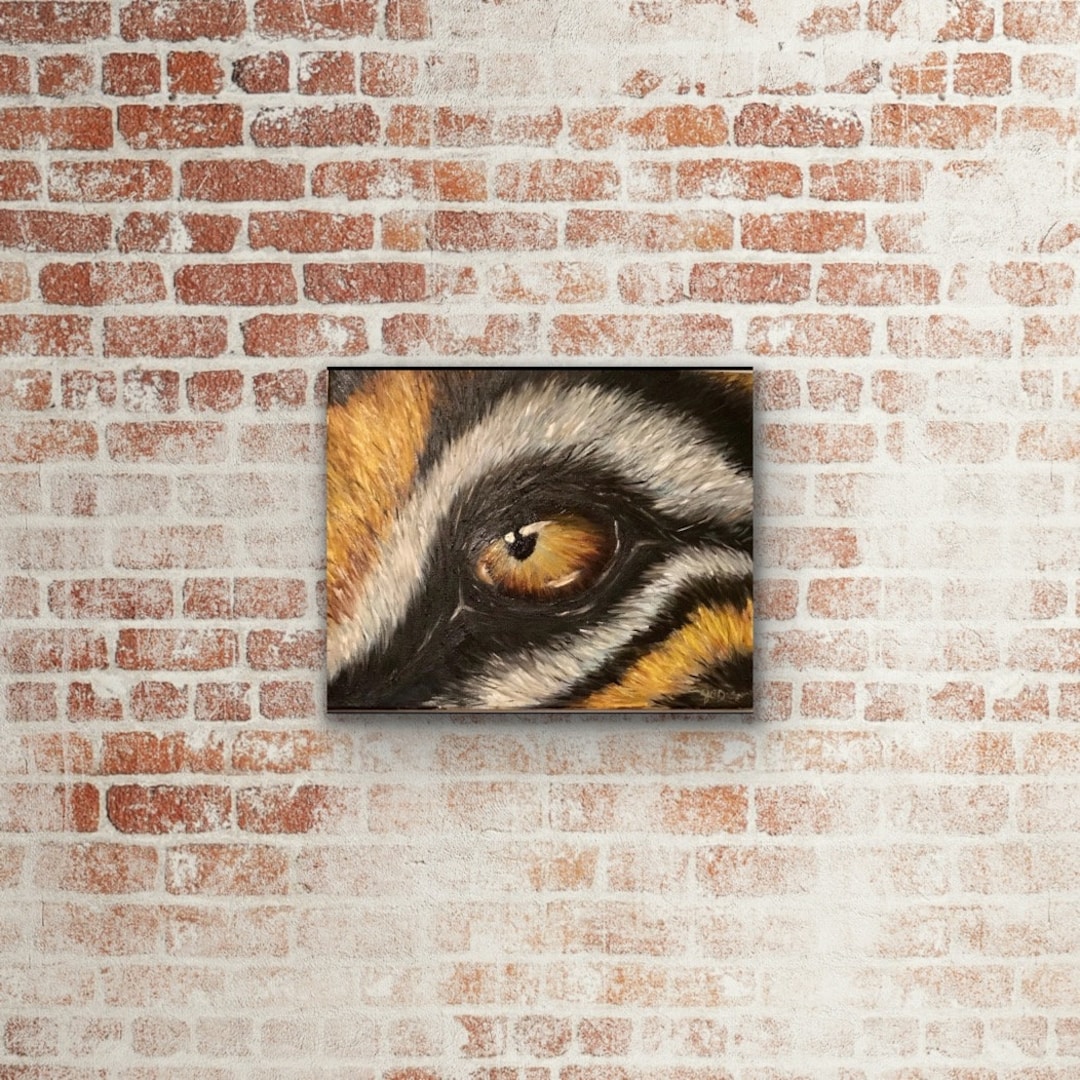 LSU Tiger Eye Wall Art Original Acrylic Painting Louisiana Etsy