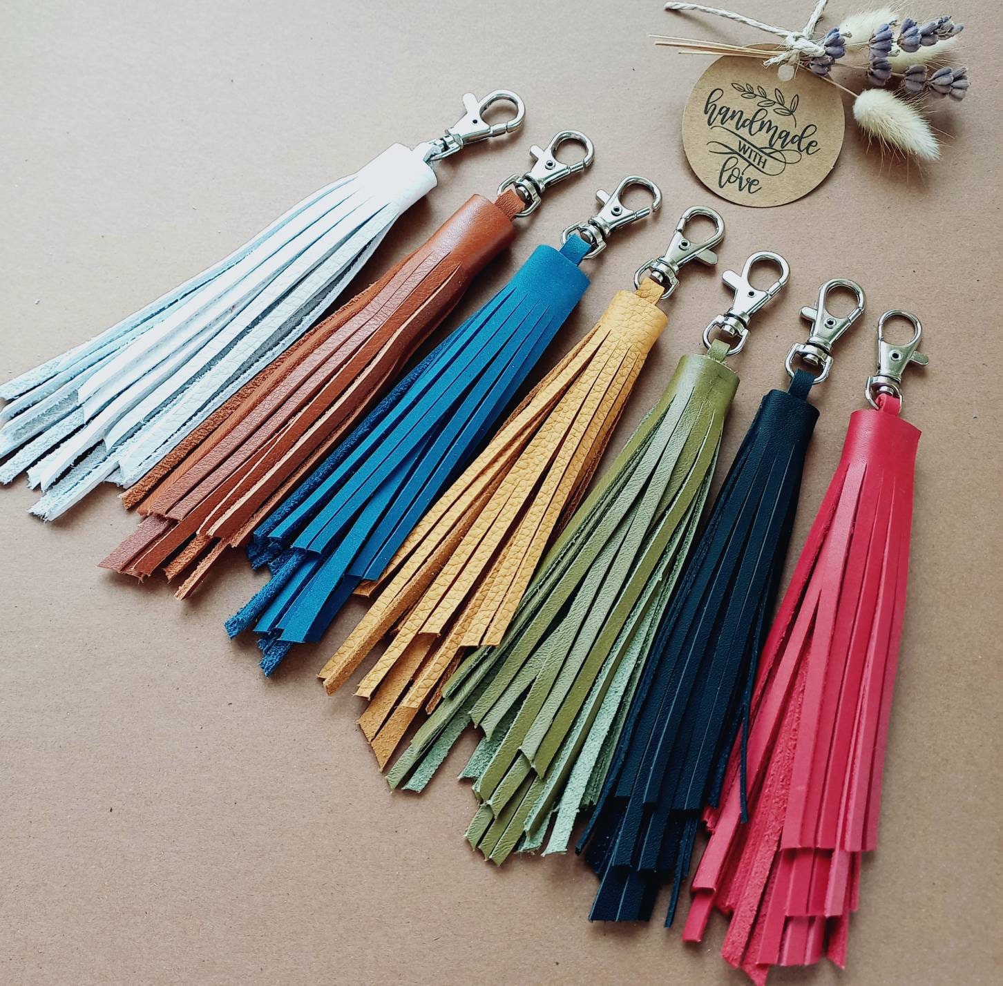 2 Pcs Large Fringe Tassel Keychains, Keychain Tassels With Gold Swivel  Clasps, Faux Suede Leather Tassel With Gold Copper Cap 