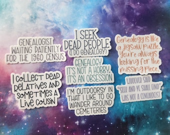 Genealogy Vinyl Stickers