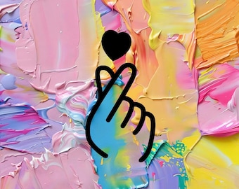 Finger Heart Vinyl Decal