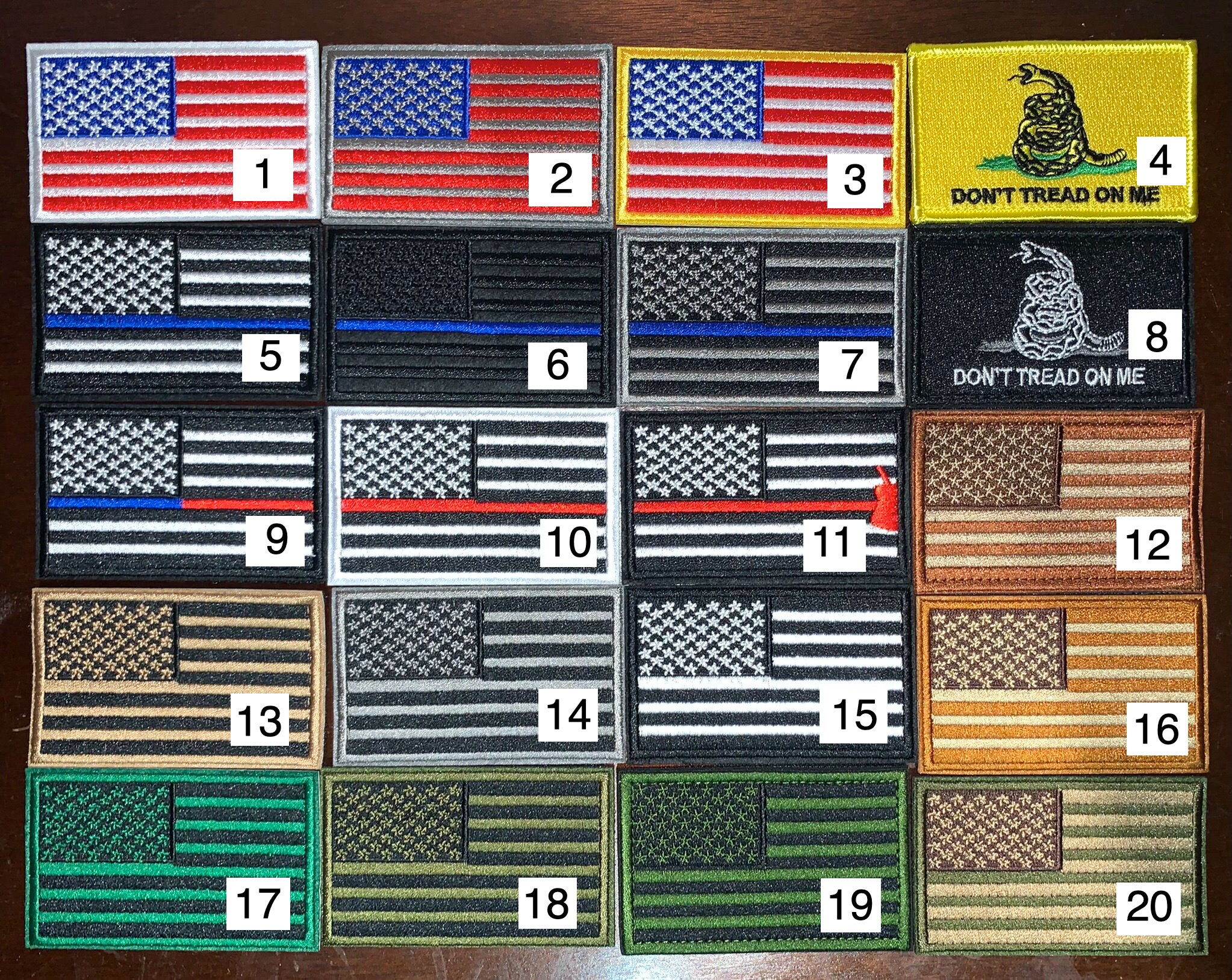 U.S. AMERICAN FLAG 2" x 3" Embroidered Velcro Patches Shoul…