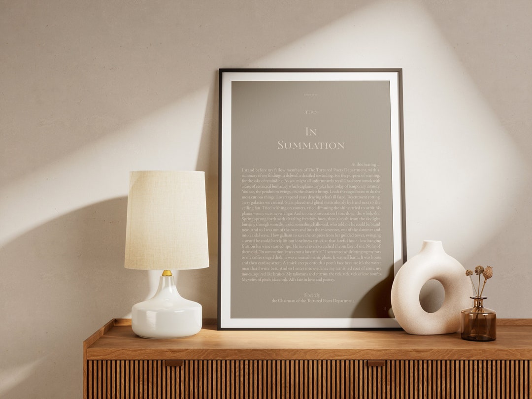 The Tortured Poet's Department TTPD in Summation Poem Taylor Swift ...