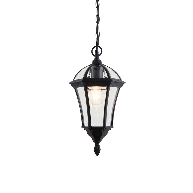 Vintage Style Outdoor Hanging Porch Lantern Matt Black Etsy UK