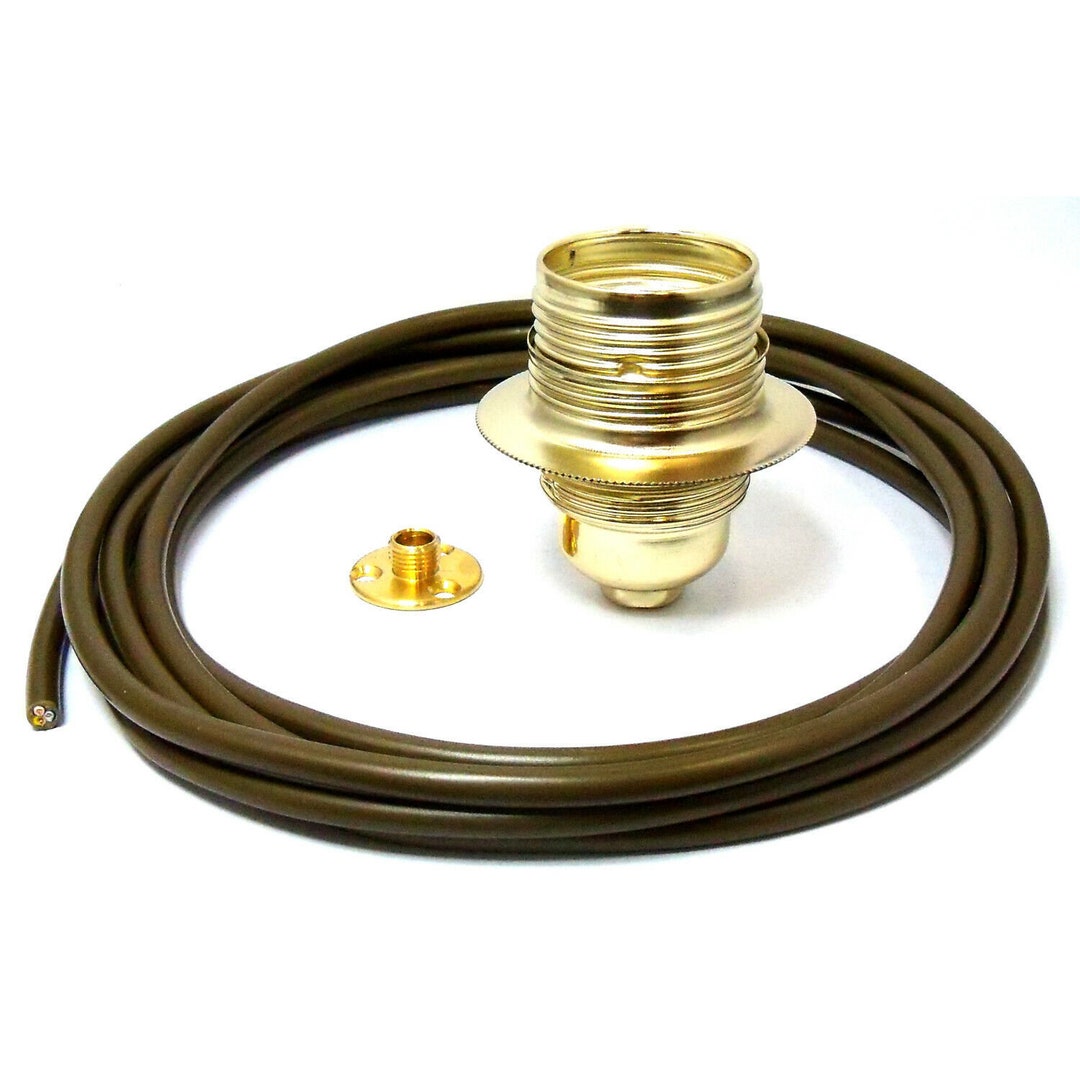 E27 ES Lamp Holder Rewire Kit 3M Gold Cable and Back Plate Etsy