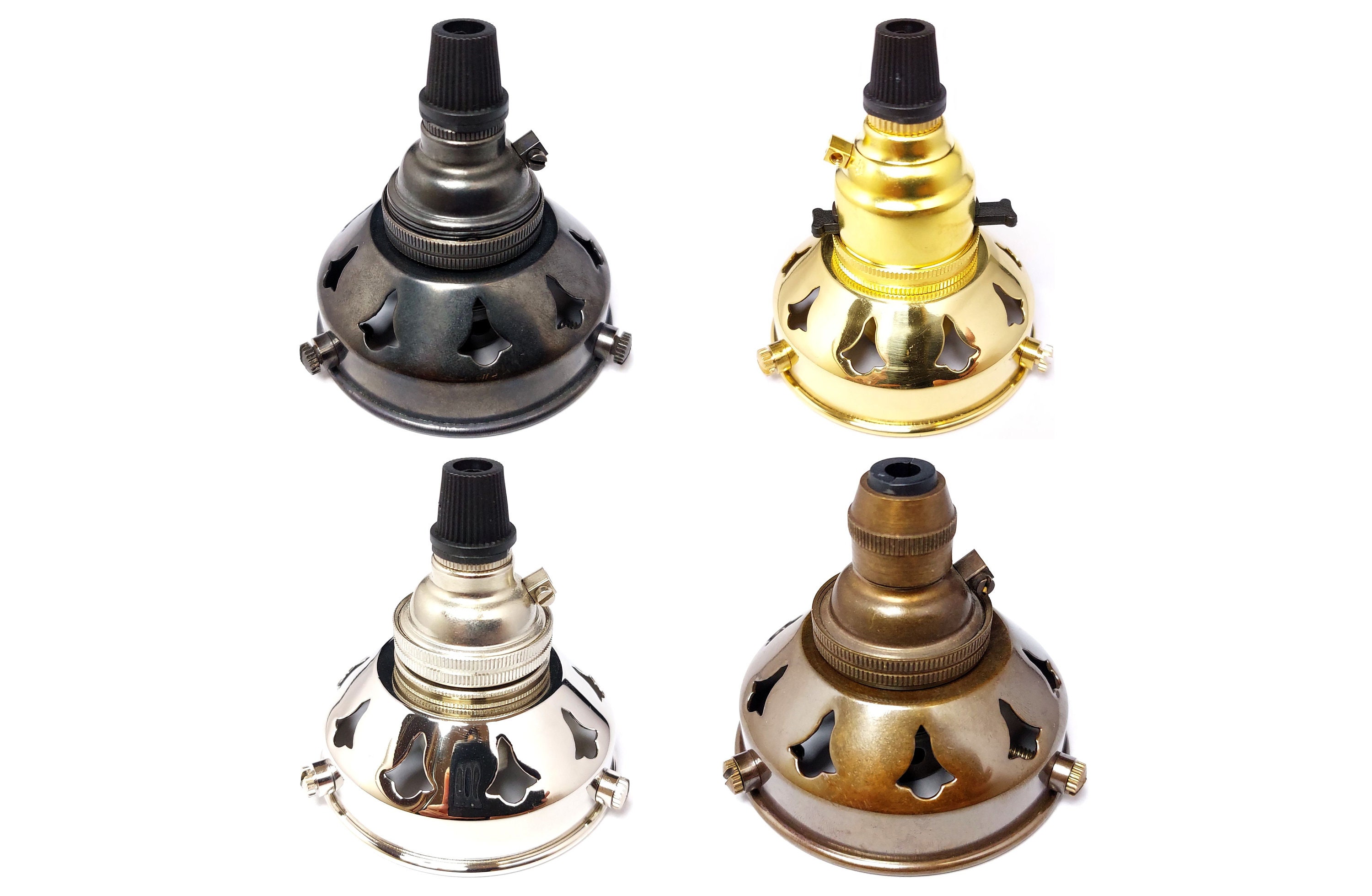 Glass Lamp Shade Gallery Fitting 2 1/4 Inch 3 Screw BC Lamp Bulb Holder