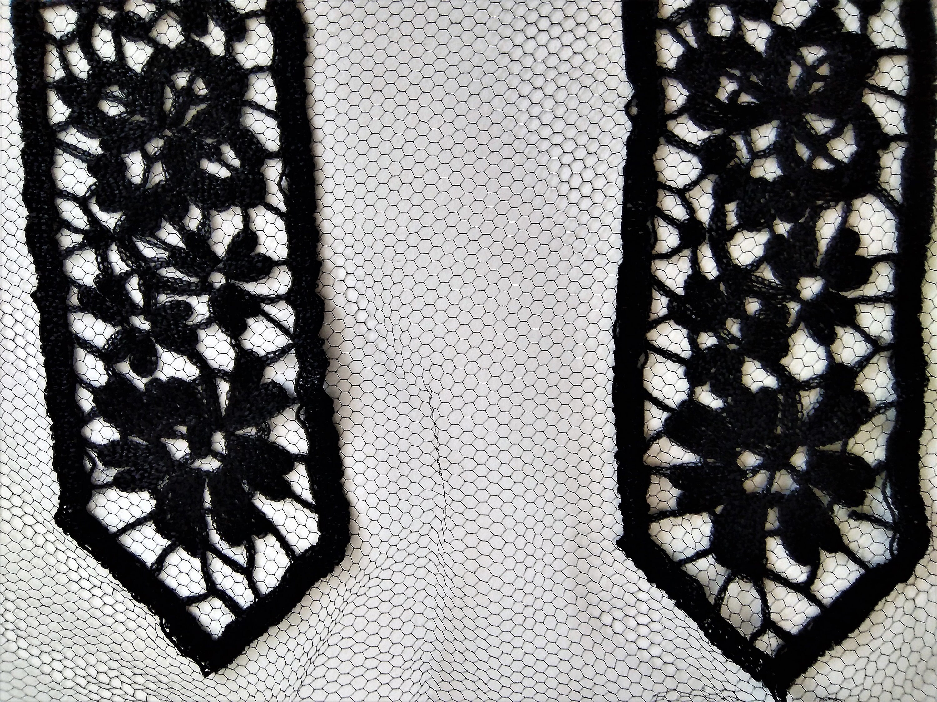 Antique Black Lace Panels Yokes Waistbands Etsy UK