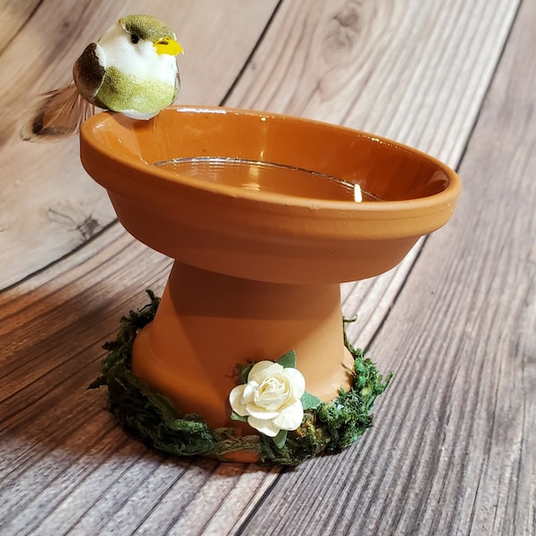 MINI BIRDBATH. Mother's Day Gift. Gift for Woman. Bird Lover Gift. Unique Gift. Fun Gift. Birthday Gift. One-of-a-Kind Gift. Beautiful Gift.