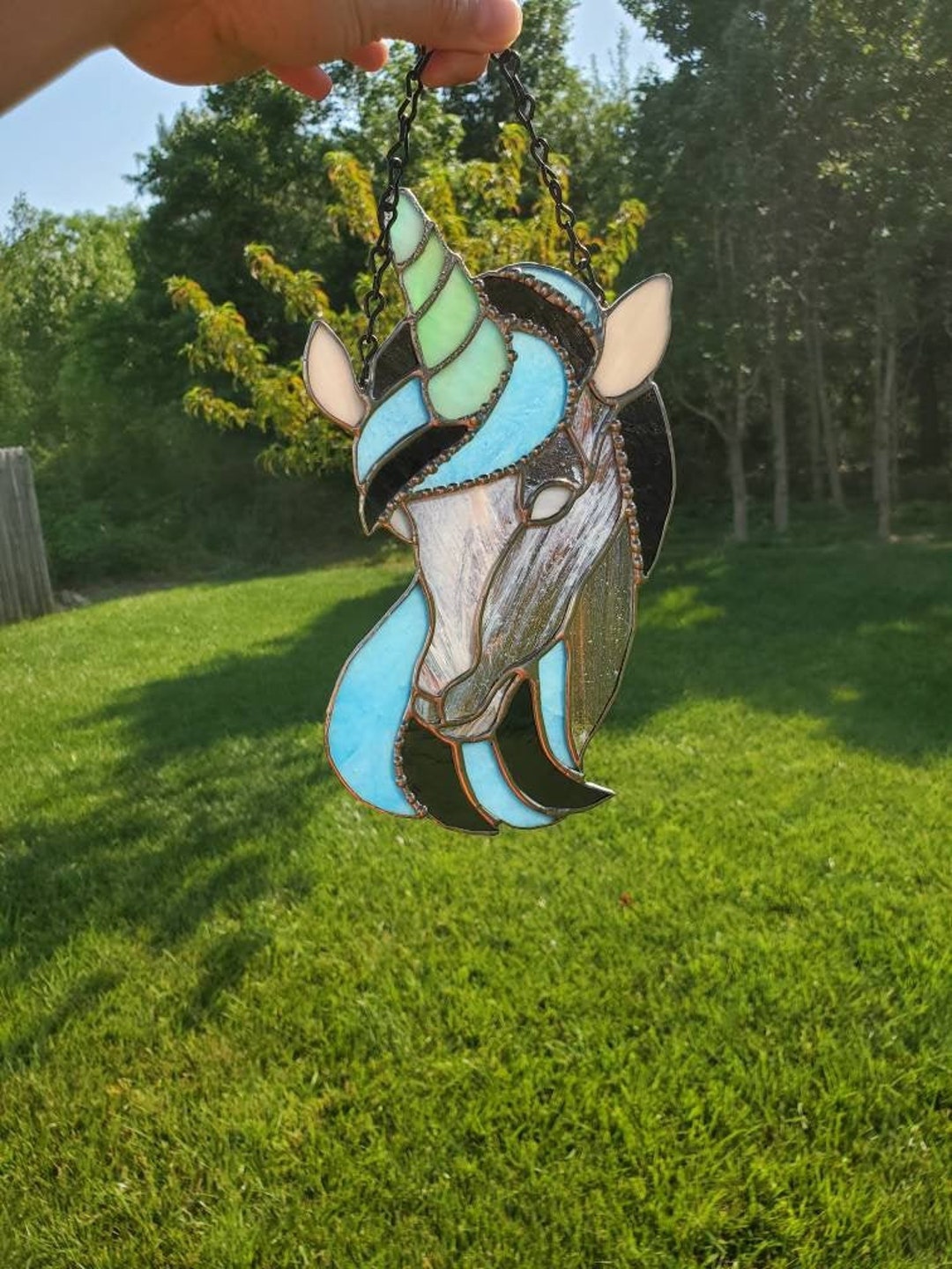 Unicorn Stained Glass Suncatcher, Unicorn Decor, Unicorn Wall Hanging