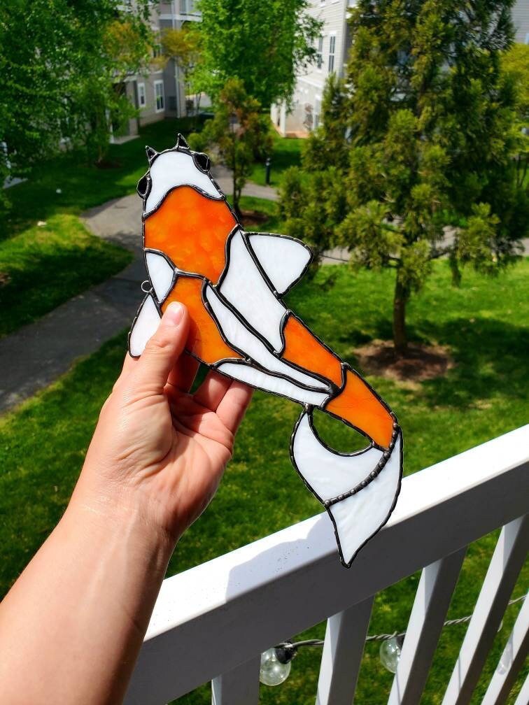 Stained Glass Koi Fish Suncatcher Glass Koi Fish Koi Fish Etsy