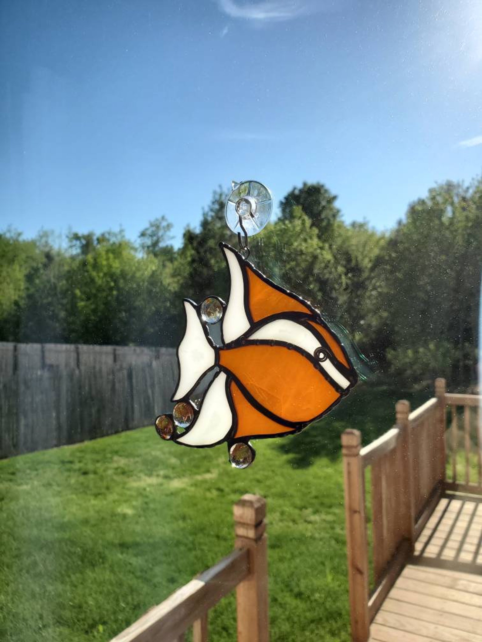 Stained Glass Fish Suncatcher Nautical Decor Fish Decor Etsy