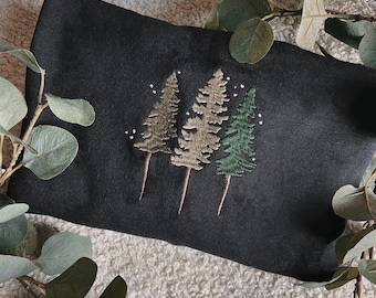 Pine trees - Hoodie - Sweatshirt - Autumn - alternative - embroidered adult apparel