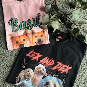 Adult and Children’s Apparel - Pet T-shirts - vintage style - printed - crew neck tee - dogs - cats - gift - Christmas gift - pet lover