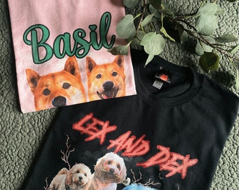 Adult and Children’s Apparel - Pet T-shirts - vintage style - printed - crew neck tee - dogs - cats - gift - Christmas gift - pet lover