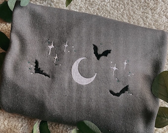 Adult Apparel - Night Sky Bats - Spooky Season - Autumn - Moon