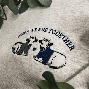 Adult Apparel - When We Are Together - cows  - sweatshirt - hoodie - grey - blue