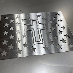 Metal Star and crossStencil for Wood American Flags, metal star router stencil, metal stencils, dremel tool stencil