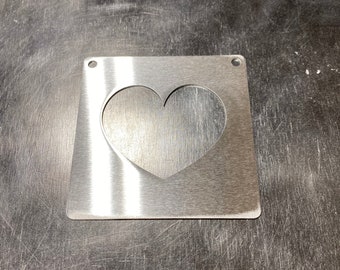 Small heart metal stencil for wood router, painting, wood burning, pattern making
