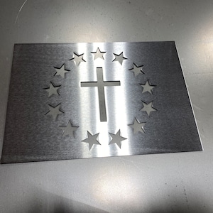 Metal Star and crossStencil for Wood American Flags, metal star router stencil, metal stencils, dremel tool stencil