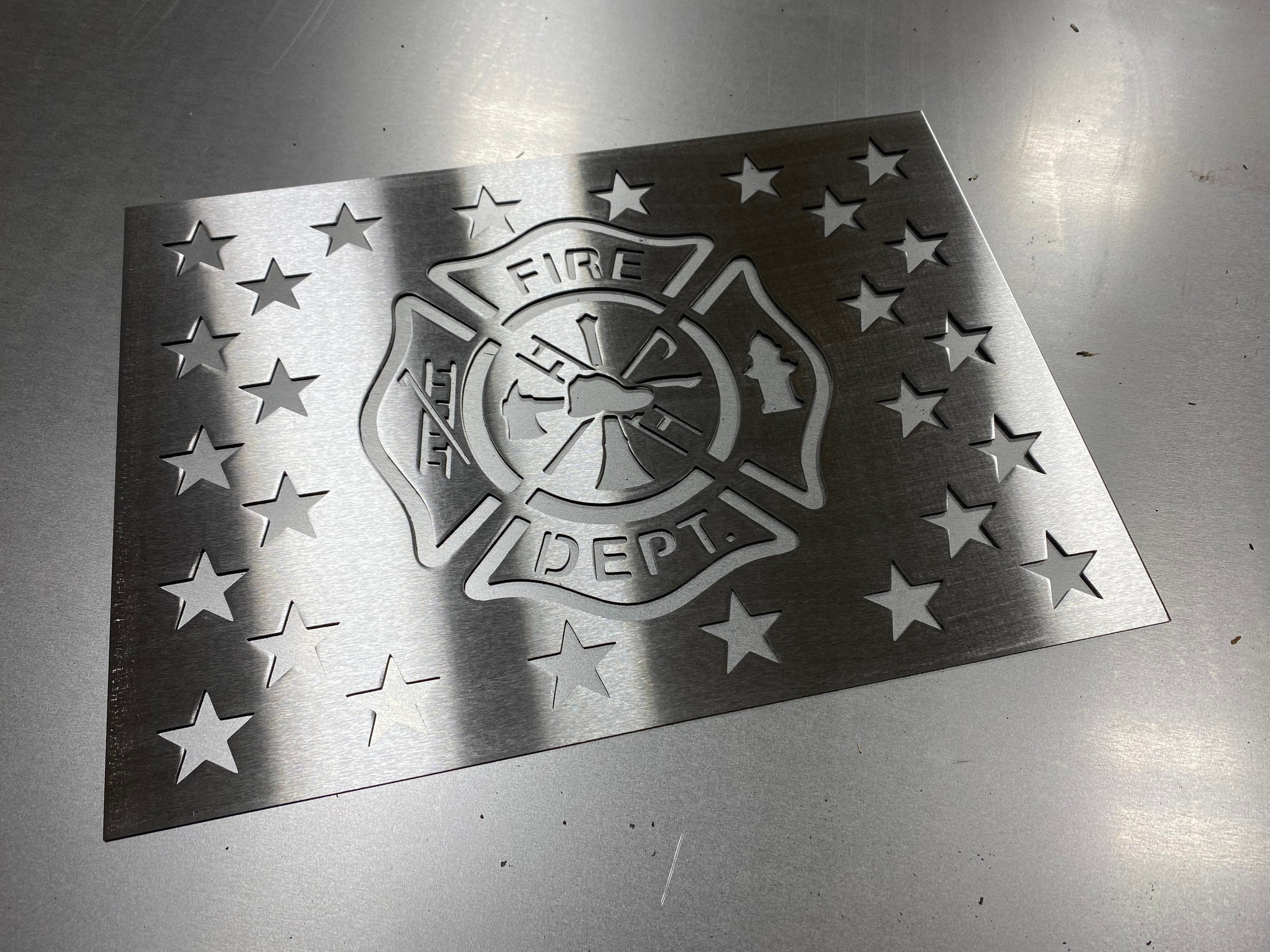 Metal Star Stencil for Wood American Flags, Fireman’s shield, Maltese  Cross, fire department stencil, metal router stencil, metal stencils