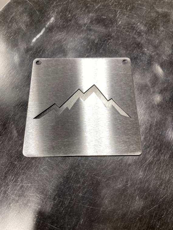 Small mountain metal stencil for wood router, painting, wood burning,  pattern making