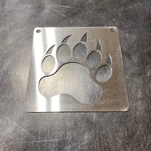 Small bear tracks metal stencil for wood router, painting, wood burning, pattern making