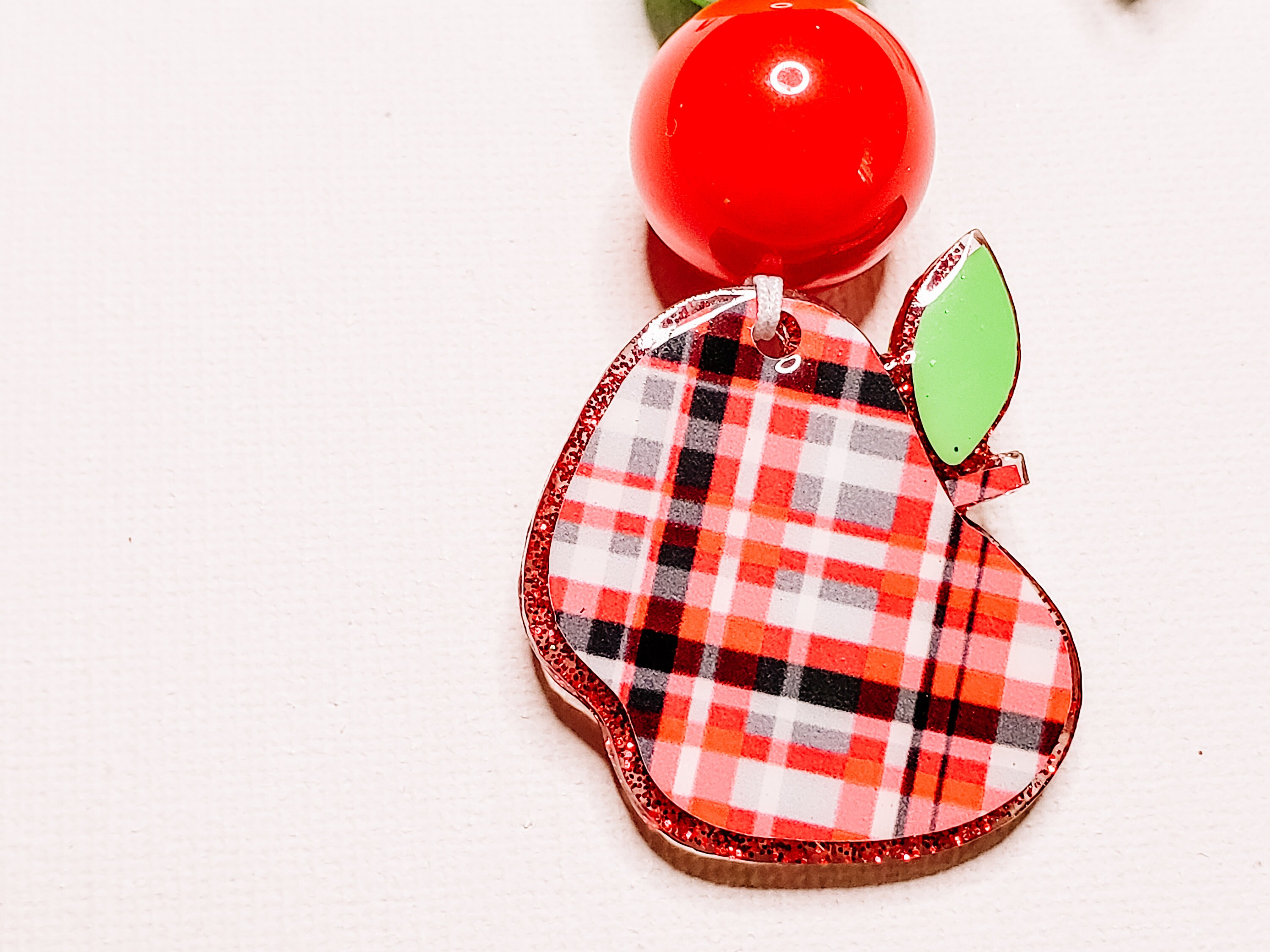 Apple Keychain Teacher Keychain Backpack Charm Purse Charms Etsy UK
