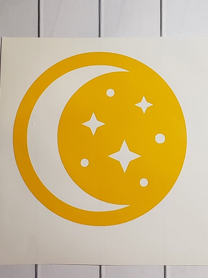 Moon and stars car decal crescent moon decal starry night Etsy