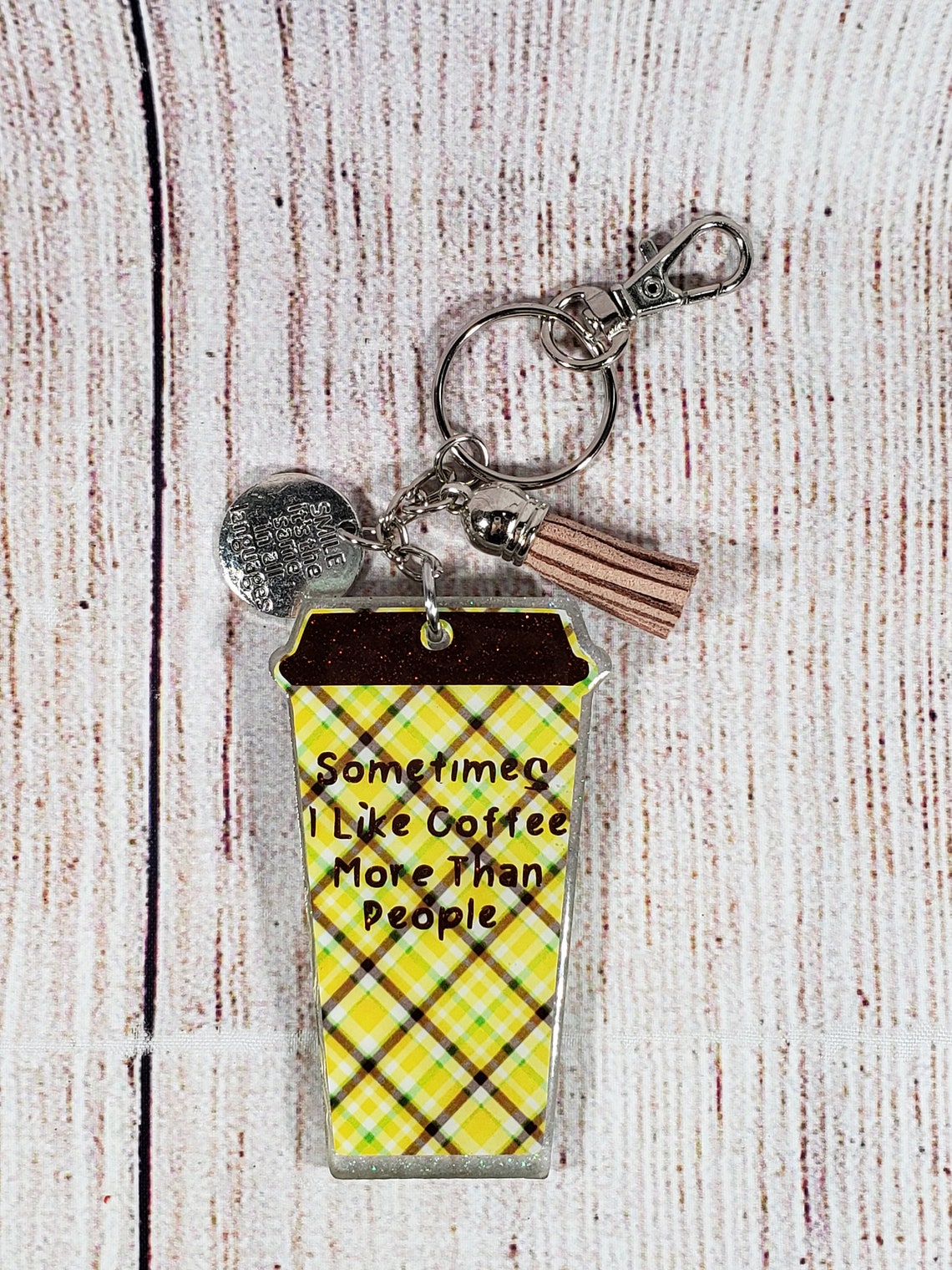 Coffee cup keychain funny keychain birthday gift for Etsy