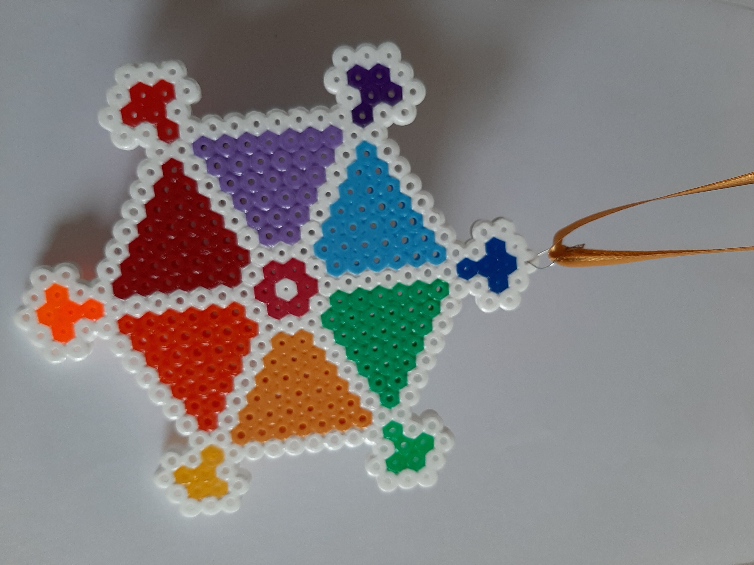 Rainbow Hexagon / Fuse Bead Art / Hama Bead Art / Perler Bead Etsy