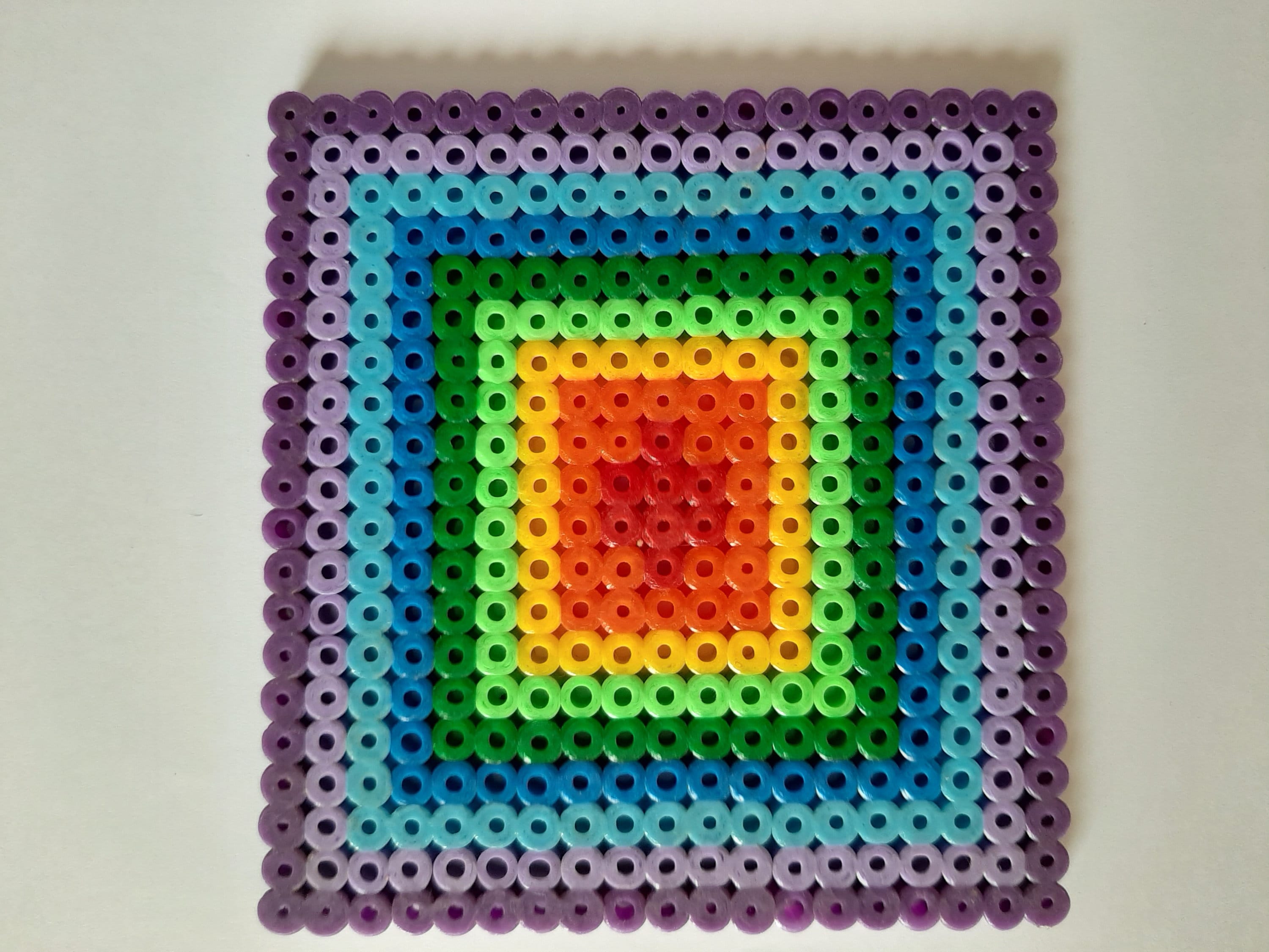 Small / Fuse Bead Art / Hama Bead Art / Perler Bead Art / Pyssla Bead Art /  Nabbi Bead Art / Melty Bead Art / Hand Made / Colour Ripple Regarding Blank Perler Bead Template