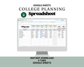 College Application Tracker: Google Sheets, Planner & Comparison Tool (Instant Digital Download)