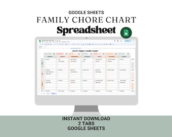Family Chore Chart: Customizable Weekly Cleaning Schedule (Google Sheets)