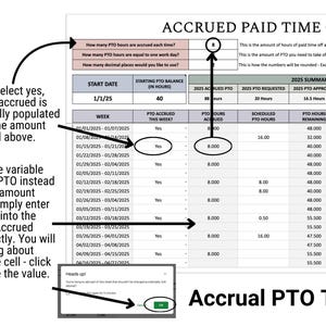 Paid Time off Tracker: PTO Vacation Planner Google Sheets (instant ...